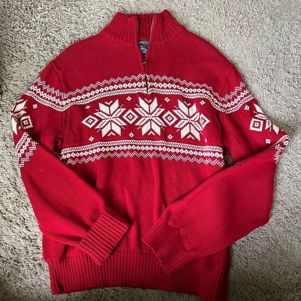 American living Mens 1/4 zip‎ mock neck sweater XL